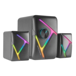 ÷ Altavoces 2.1 mars gaming rgb dinamico 35w 3d surround negros control de volumen alim. usb jack 3.5
