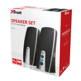 ÷ Altavoces 2.0 trust 2.0 mila 5w rms 10w max autoalimentado usb conexion frontal negro 16697